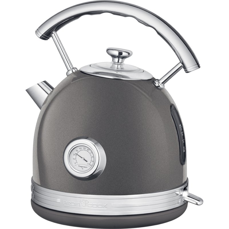 PROFI COOK waterkoker PC-WKS 1192, antraciet/roestvrij staal, vintage-look, 1,7 liter